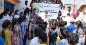 sanitizer cum stationary kit distribution program