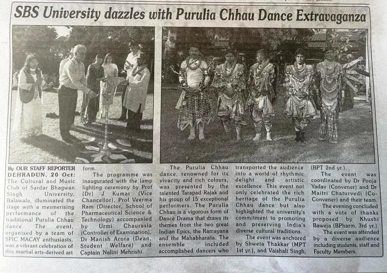 University Dazzles with Purulia Chhau Dance Extravaganza