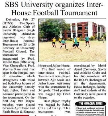 inter house football tournament news